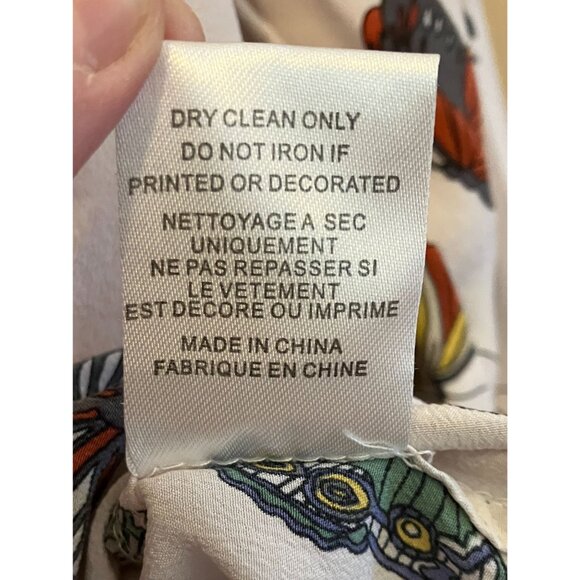 Equipment Femme Womens Essential Butterfly 100% Silk Shirt Small White SP EXC - Picture 8 of 12